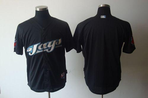 Blue Jays Blank Black Cool Base Stitched MLB Jersey - Click Image to Close